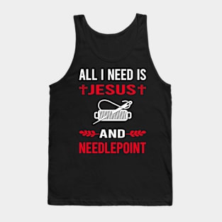 I Need Jesus And Needlepoint Canvas Work Tank Top